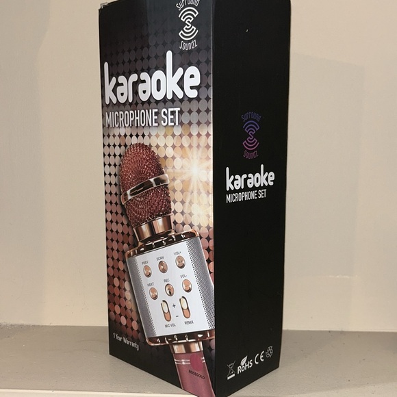 {Surround Soundz} Wireless Bluetooth Karaoke Microphone in Rose Gold PARTY, NEW - Picture 7 of 9